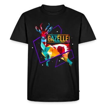 gazelle - T-shirt Premium bio Homme - noir - Devant - Nico (187cm)