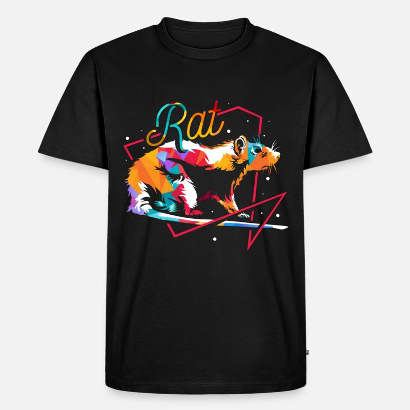 Ratte Polygon - Männer Premium Bio T-Shirt - Schwarz
