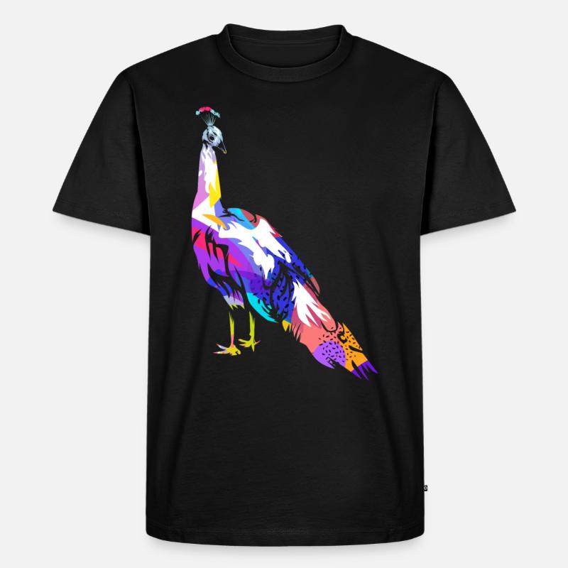 Pfau Geschenk - Männer Premium Bio T-Shirt - Schwarz