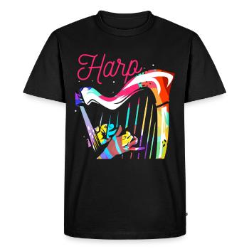 harp - Men's Premium Organic T-Shirt - black - Front - Nico (187cm)