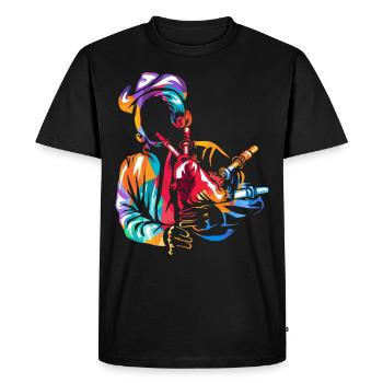 Bagpipe gift - Men's Premium Organic T-Shirt - black - Front - Nico (187cm)