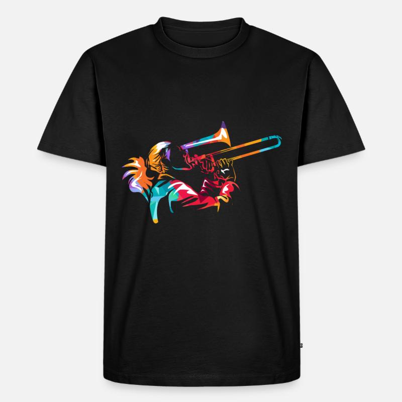 Posaune - Männer Premium Bio T-Shirt - Schwarz