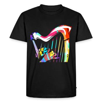harp - Men's Premium Organic T-Shirt - black - Front - Nico (187cm)