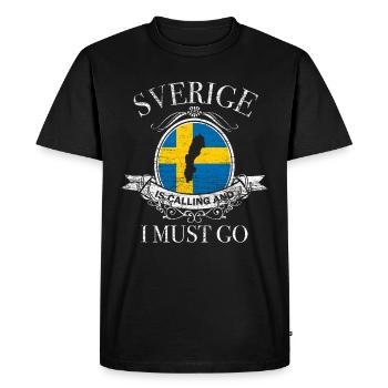 Sverige - T-shirt Premium bio Homme - noir - Devant - Nico (187cm)