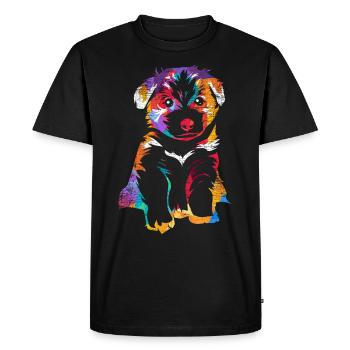 Border collie - T-shirt Premium bio Homme - noir - Devant - Nico (187cm)