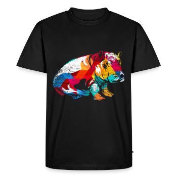 Hippopotame - T-shirt Premium bio Homme - noir - Devant - Nico (187cm)