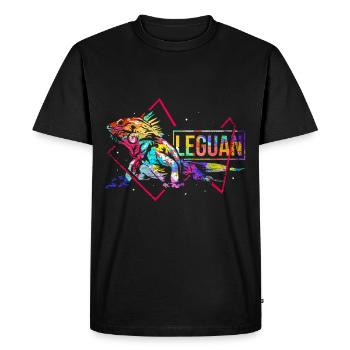Iguane Polygone - T-shirt Premium bio Homme - noir - Devant - Nico (187cm)