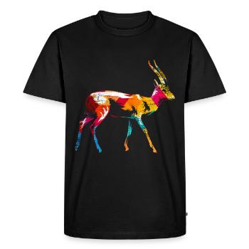Gazelle - T-shirt Premium bio Homme - noir - Devant - Nico (187cm)