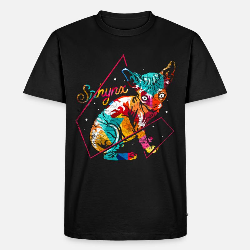 Sphynx Polygon Geschenk - Männer Premium Bio T-Shirt - Schwarz