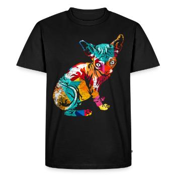 Polygone de Sphynx - T-shirt Premium bio Homme - noir - Devant - Nico (187cm)