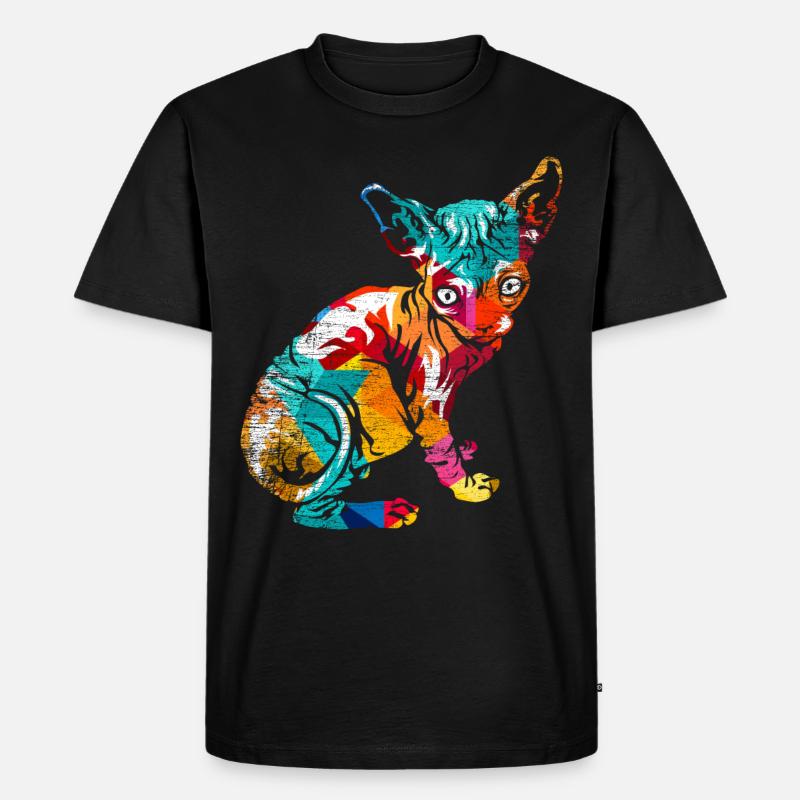 Sphynx Polygon - Männer Premium Bio T-Shirt - Schwarz