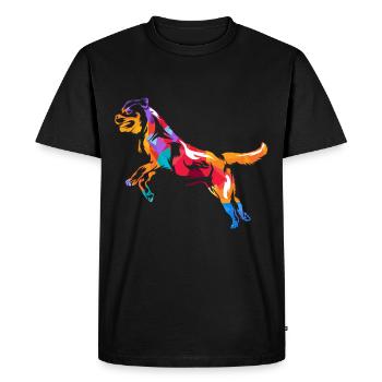 Rottweiler Polygon - Men's Premium Organic T-Shirt - black - Front - Nico (187cm)