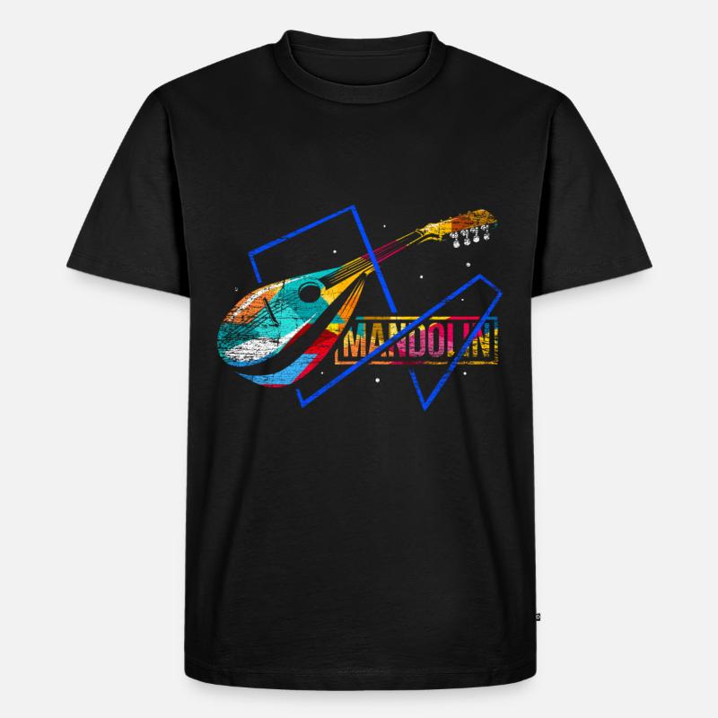 Mandoline Polygon Geschenk - Männer Premium Bio T-Shirt - Schwarz