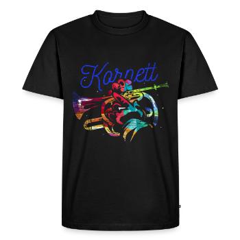 Cornet Gift - Men's Premium Organic T-Shirt - black - Front - Nico (187cm)