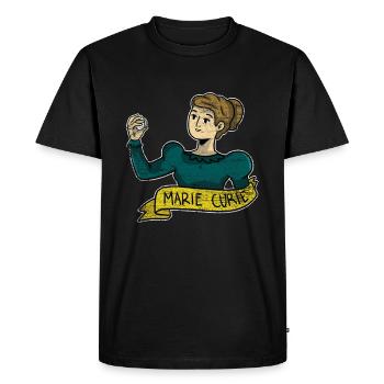 Cadeau de physicien Marie Curie - T-shirt Premium bio Homme - noir - Devant - Nico (187cm)