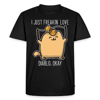Chaton diabolo - T-shirt Premium bio Homme - noir - Devant - Nico (187cm)