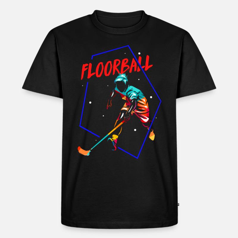 Floorball Geschenk - Männer Premium Bio T-Shirt - Schwarz
