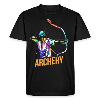 Archery gift - Men's Premium Organic T-Shirt - black - Front - Nico (187cm)