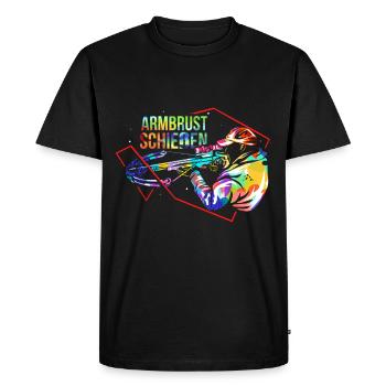 Cadeau de tir à l'arbalète - T-shirt Premium bio Homme - noir - Devant - Nico (187cm)