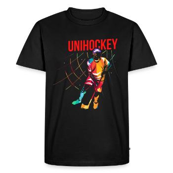 Cadeau Floorball - T-shirt Premium bio Homme - noir - Devant - Nico (187cm)
