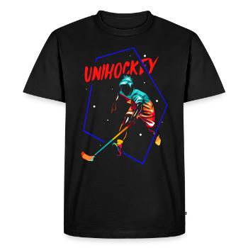 Floorball Floorball - T-shirt Premium bio Homme - noir - Devant - Nico (187cm)