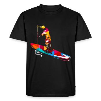paddle boarding - Men's Premium Organic T-Shirt - black - Front - Nico (187cm)