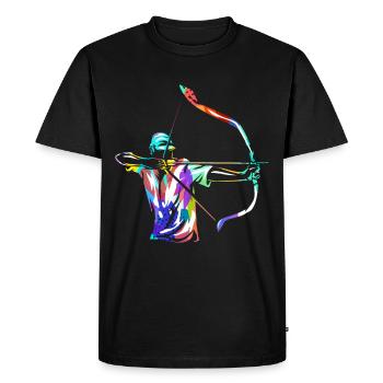 archery - Men's Premium Organic T-Shirt - black - Front - Nico (187cm)