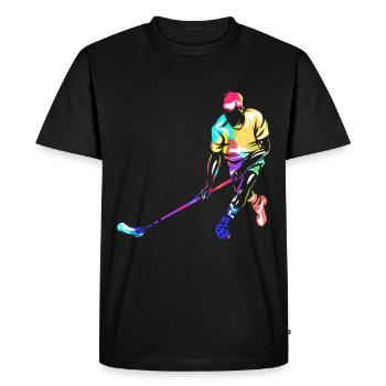 Floorball - T-shirt Premium bio Homme - noir - Devant - Nico (187cm)