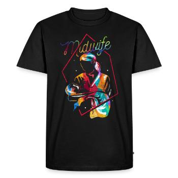 Cadeau sage-femme - T-shirt Premium bio Homme - noir - Devant - Nico (187cm)