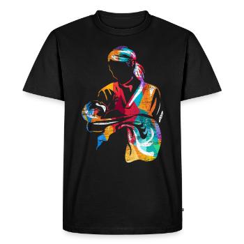 sage-femme - T-shirt Premium bio Homme - noir - Devant - Nico (187cm)