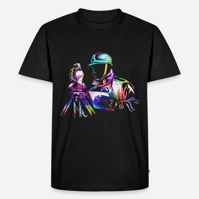 Vermessungstechniker - Männer Premium Bio T-Shirt - Schwarz