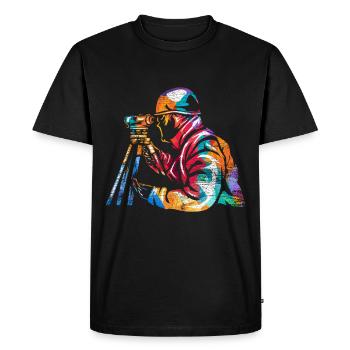 Surveyor - Men's Premium Organic T-Shirt - black - Front - Nico (187cm)