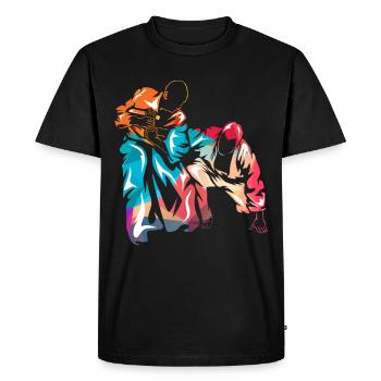Aïkido - T-shirt Premium bio Homme - noir - Devant - Nico (187cm)