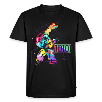 Aïkido - T-shirt Premium bio Homme - noir - Devant - Nico (187cm)