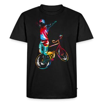 Cadeau velo d'art - T-shirt Premium bio Homme - noir - Devant - Nico (187cm)