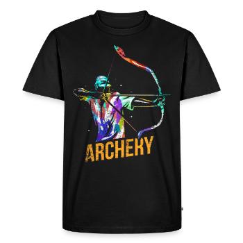 Archery Gift - Men's Premium Organic T-Shirt - black - Front - Nico (187cm)
