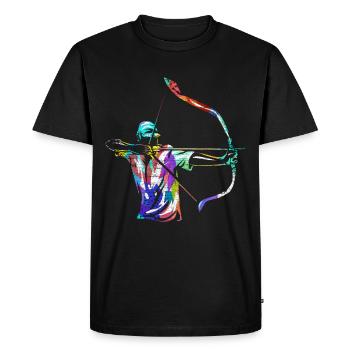 Archery Gift - Men's Premium Organic T-Shirt - black - Front - Nico (187cm)