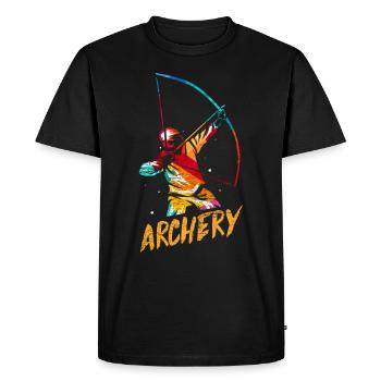 Archery Gift - Men's Premium Organic T-Shirt - black - Front - Nico (187cm)