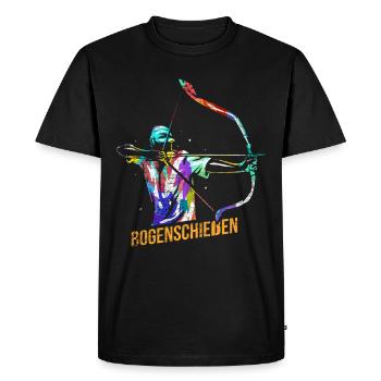 Archery Gift - Men's Premium Organic T-Shirt - black - Front - Nico (187cm)