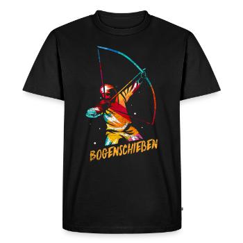 Archery Gift - Men's Premium Organic T-Shirt - black - Front - Nico (187cm)