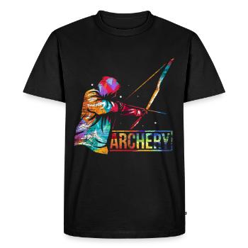 Cadeau de tir à l'arc - T-shirt Premium bio Homme - noir - Devant - Nico (187cm)