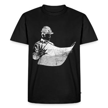 Construction Technician - Men's Premium Organic T-Shirt - black - Front - Nico (187cm)