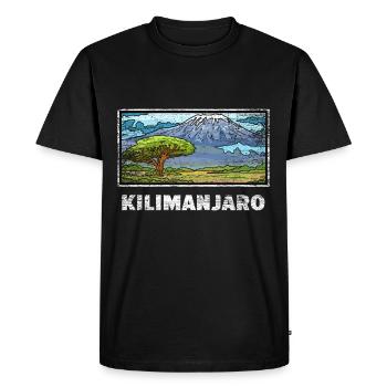 Kilimanjaro gift - Men's Premium Organic T-Shirt - black - Front - Nico (187cm)