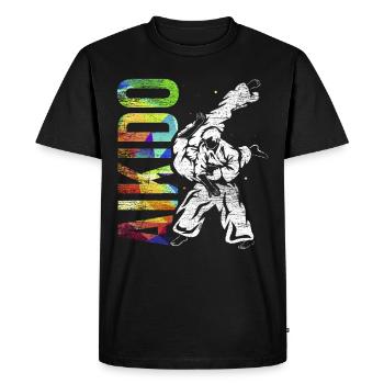 Cadeau d'aïkido - T-shirt Premium bio Homme - noir - Devant - Nico (187cm)