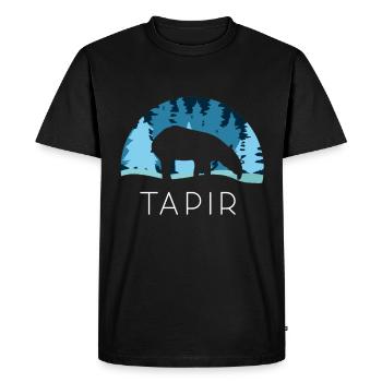 Tapir neige - T-shirt Premium bio Homme - noir - Devant - Nico (187cm)