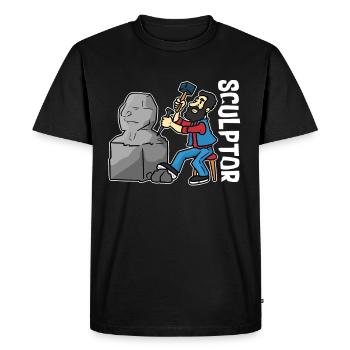 Sculpture Sculpteur - T-shirt Premium bio Homme - noir - Devant - Nico (187cm)