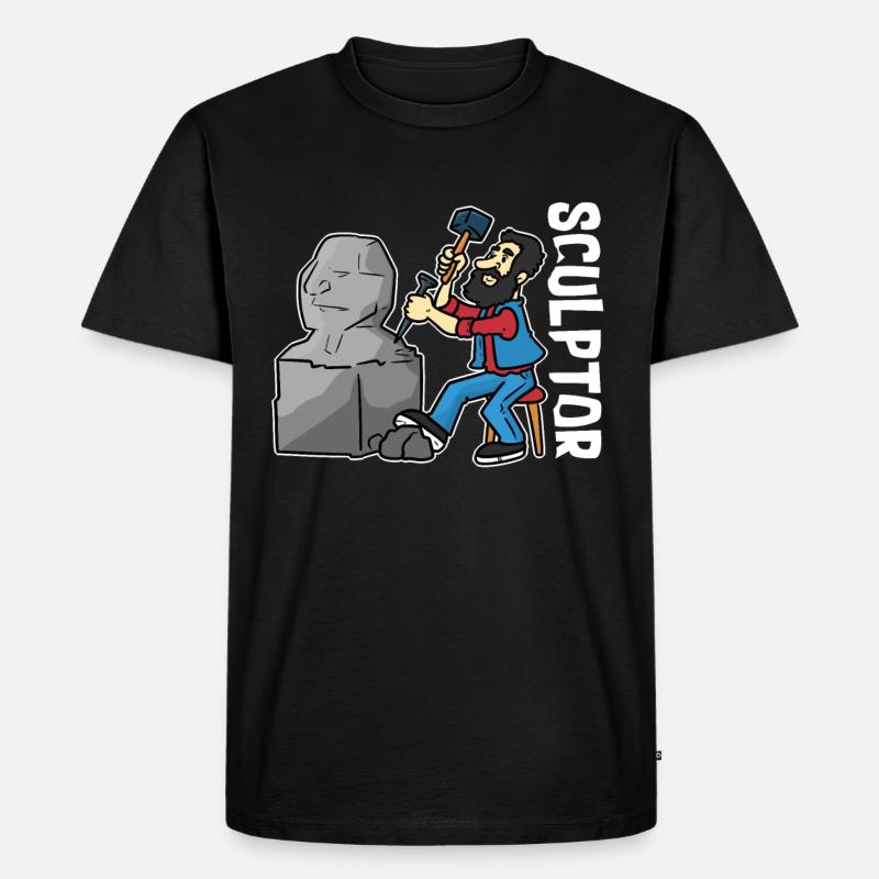 Skulptur Bildhauer - Männer Premium Bio T-Shirt - Schwarz
