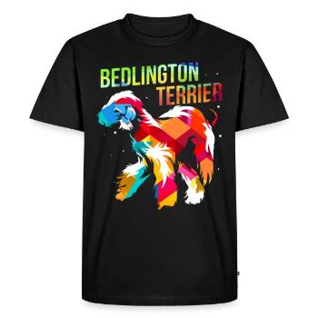 Bedlington Terrier - Men's Premium Organic T-Shirt - black - Front - Nico (187cm)