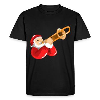 Trombone Santa Claus - Men's Premium Organic T-Shirt - black - Front - Nico (187cm)