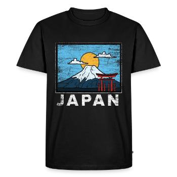 Japan Mount Fuji Gift - Men's Premium Organic T-Shirt - black - Front - Nico (187cm)